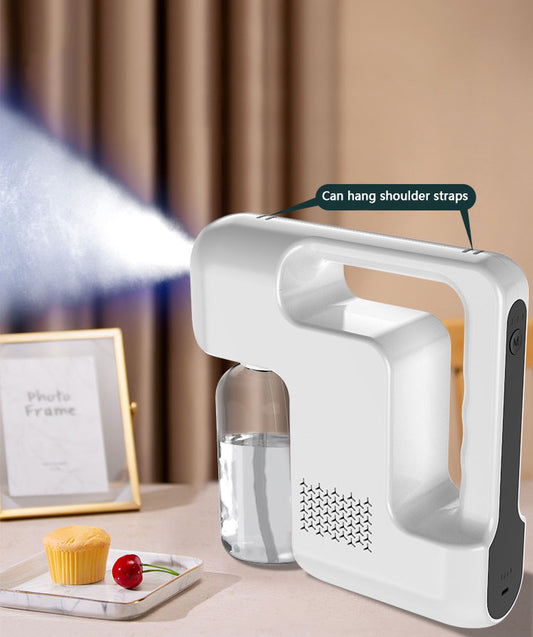 Hand-held wireless nano spray disinfection gun blue ray disinfection gun rechargeable spray gun alcohol atomization spray machine
